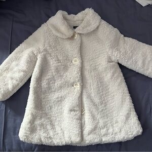 Calvin Klein Jeans White Faux Fur Kids Jacket